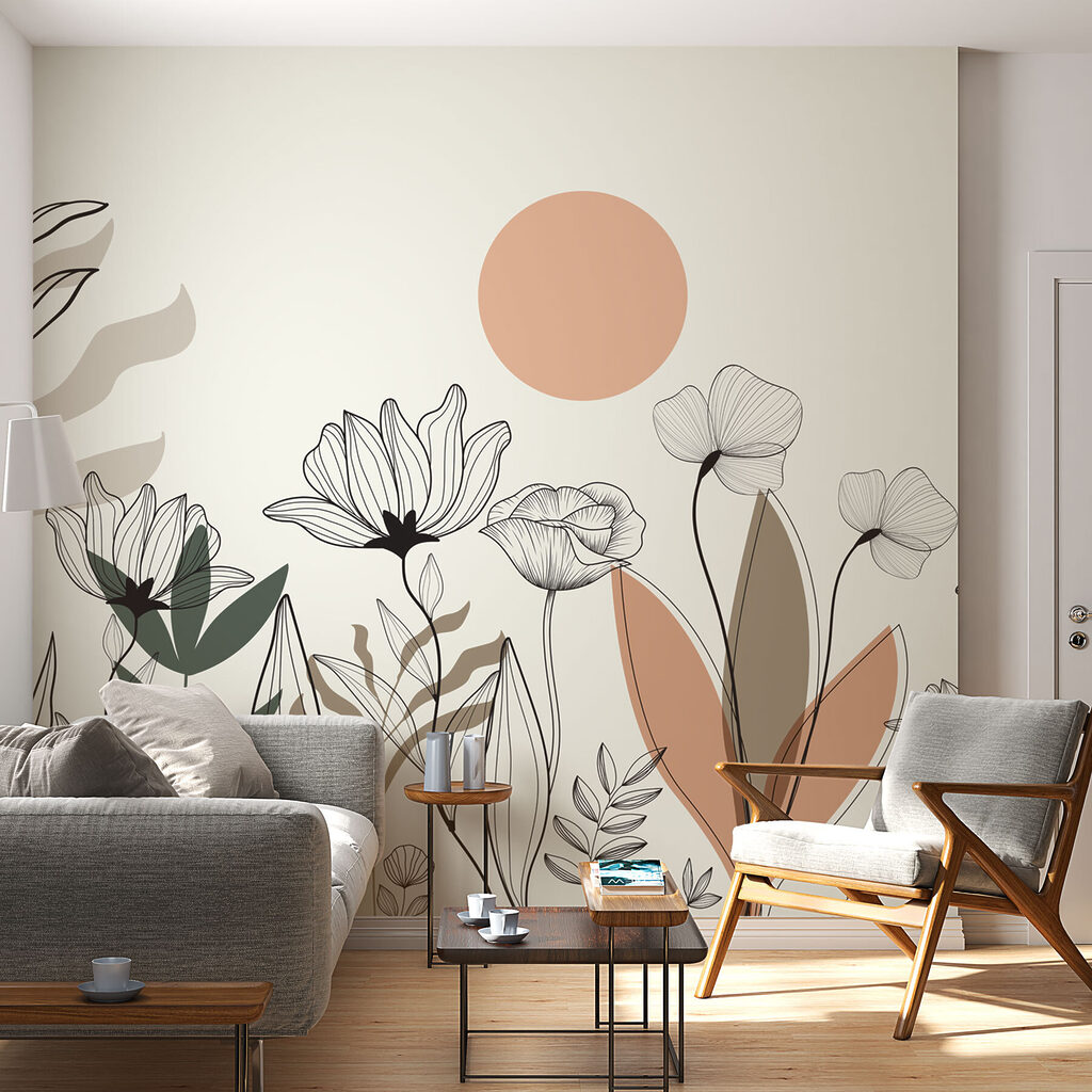 Sonne und gezeichnete Blumen — Interieur 2