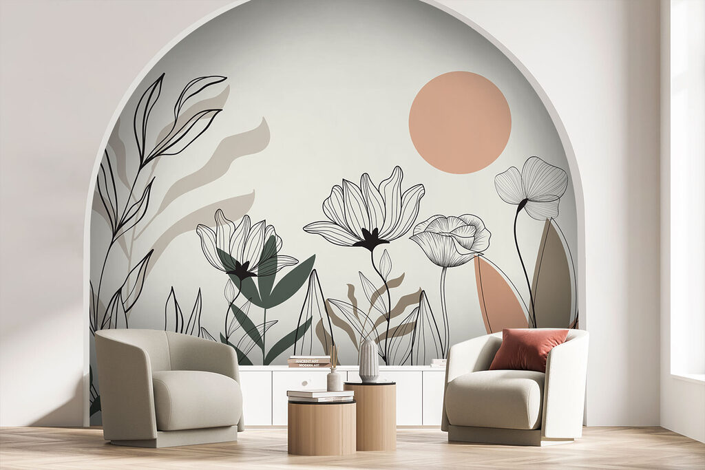 Sonne und gezeichnete Blumen — Interieur 3