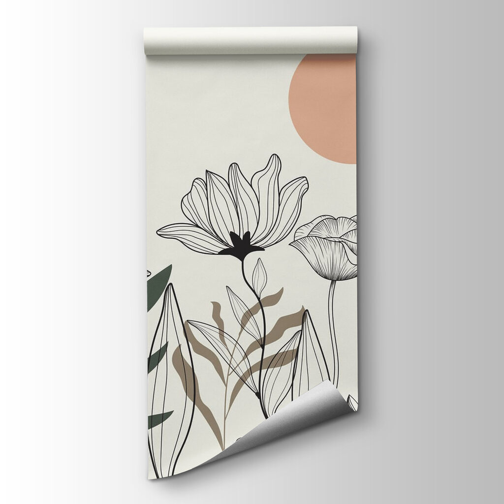 Sonne und gezeichnete Blumen — Produktansicht