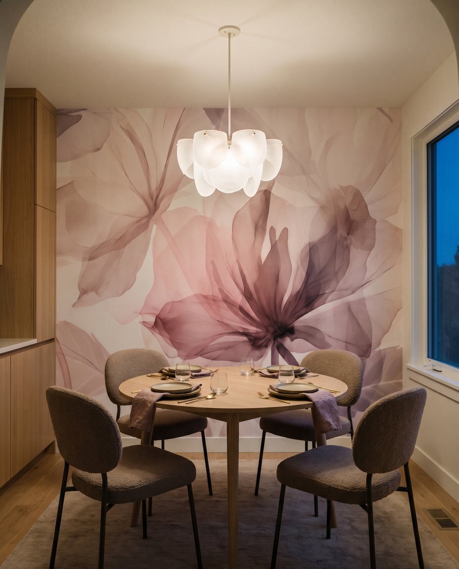 Blüten in malvenfarbenen Schleiern — Interieur 7