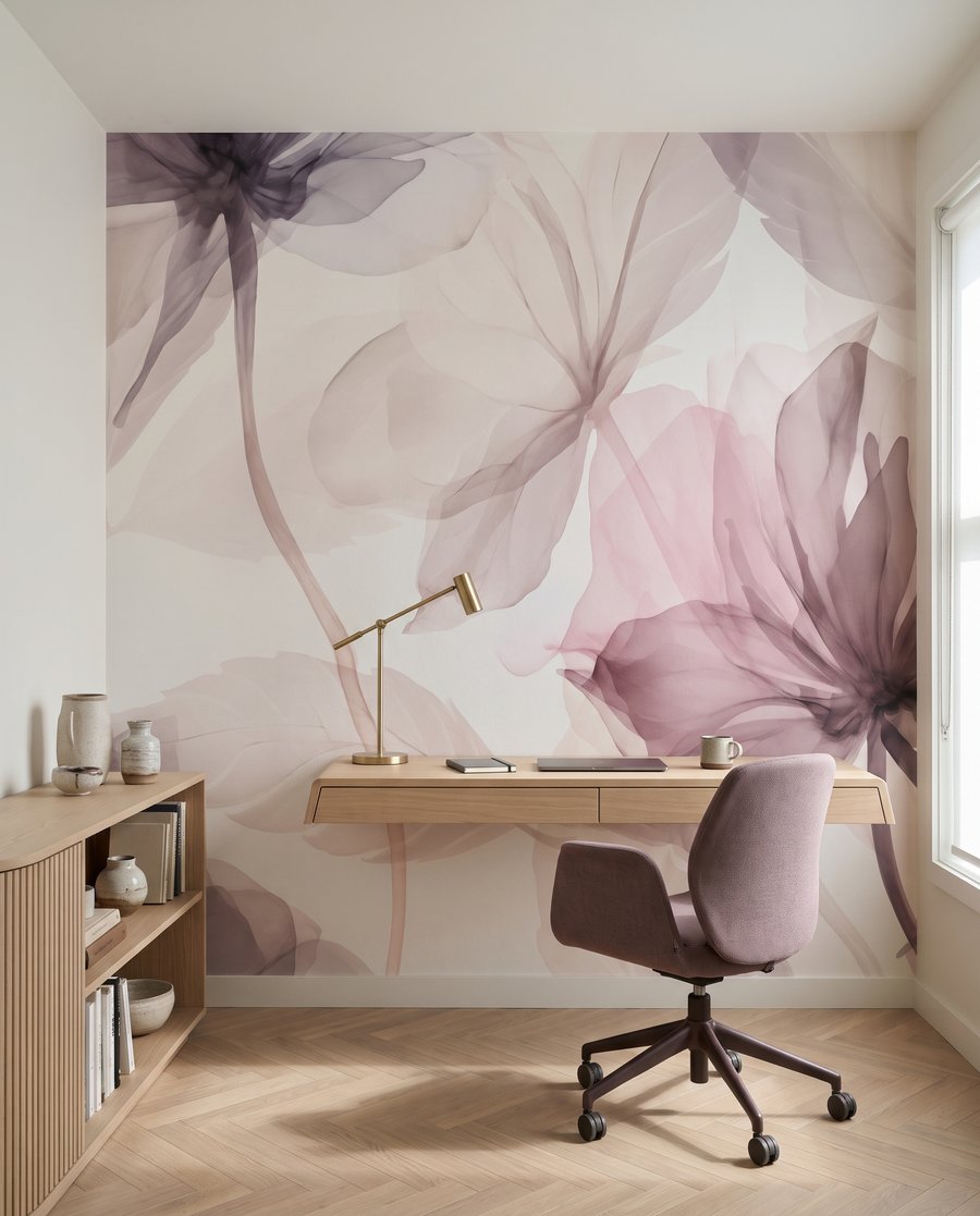 Blüten in malvenfarbenen Schleiern — Interieur 8