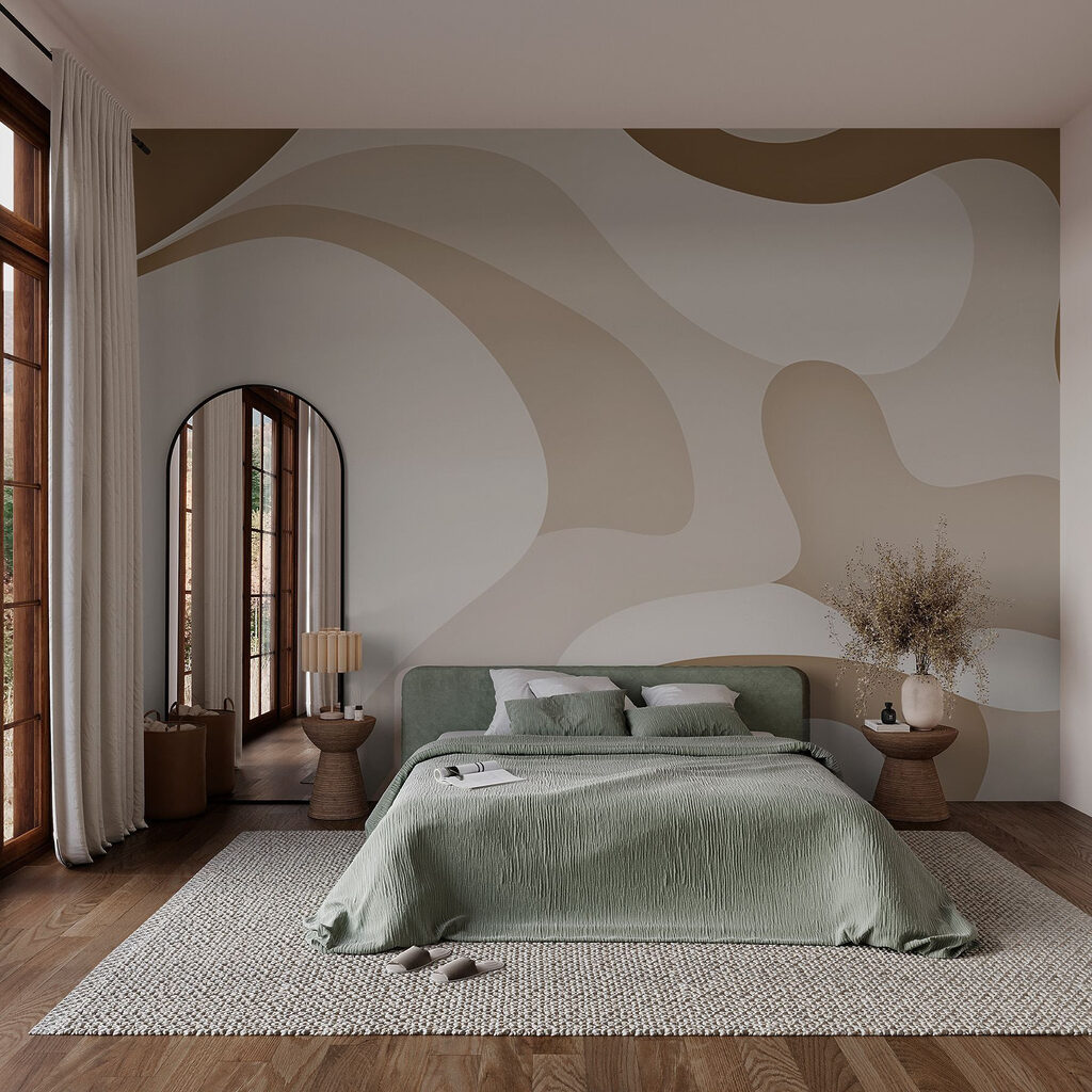 Fließende Formen in Schichten in einem Interieur