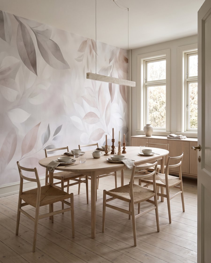 Rosa-graue Blattschatten in einem Interieur
