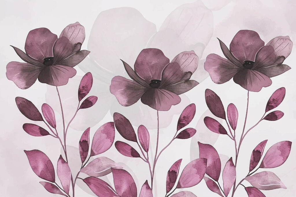 Blüten mit ovalen Blättern — ganzes Design