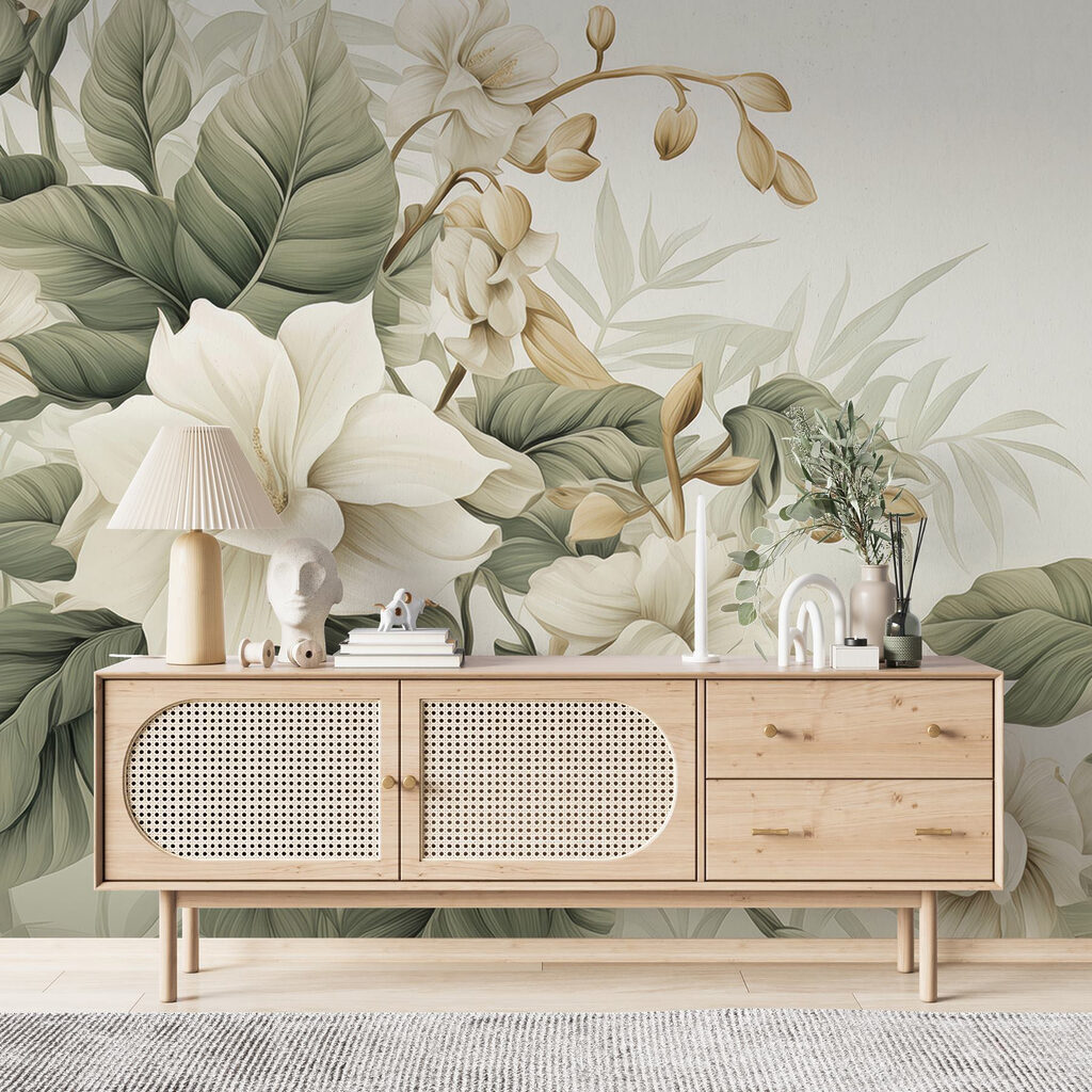 Kolibri zwischen cremeweißen Blüten — Interieur 2