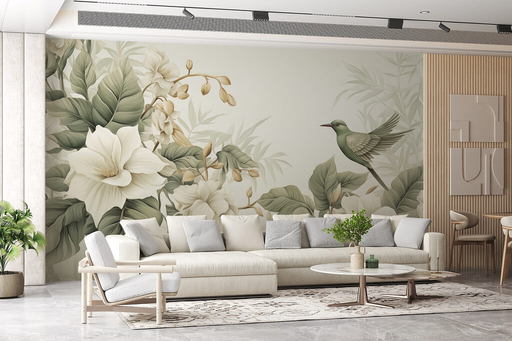 Kolibri zwischen cremeweißen Blüten — Interieur 3