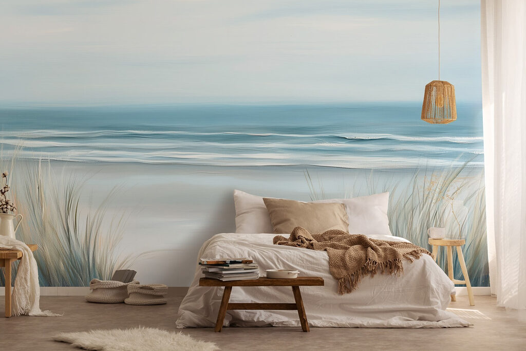 Meer hinter Dünengras in einem Interieur