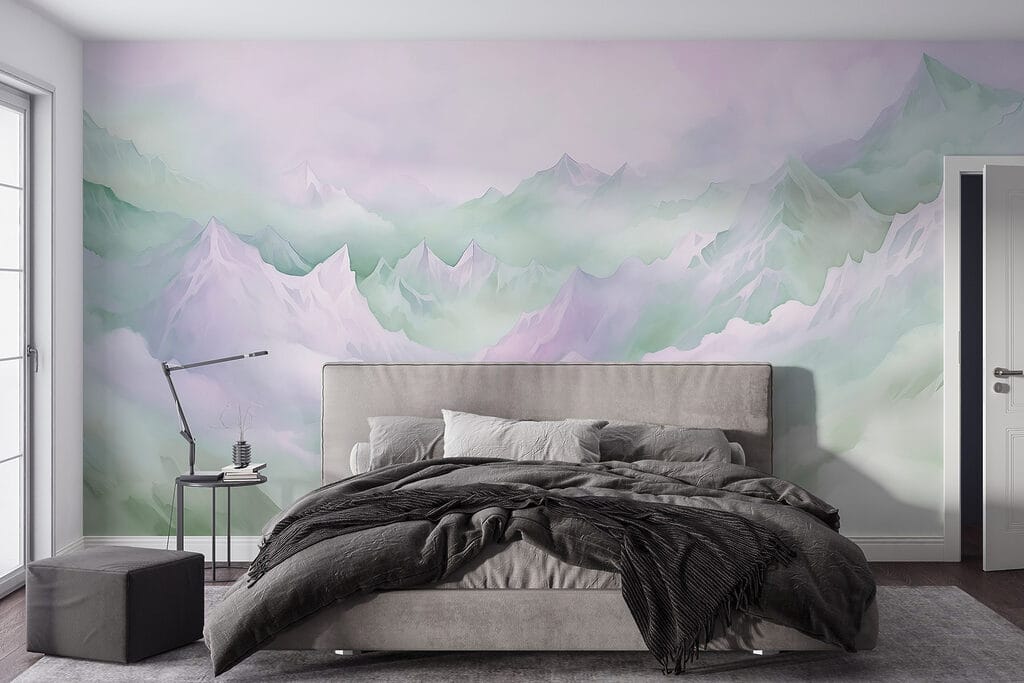 Verträumte Berggipfel in einem Interieur