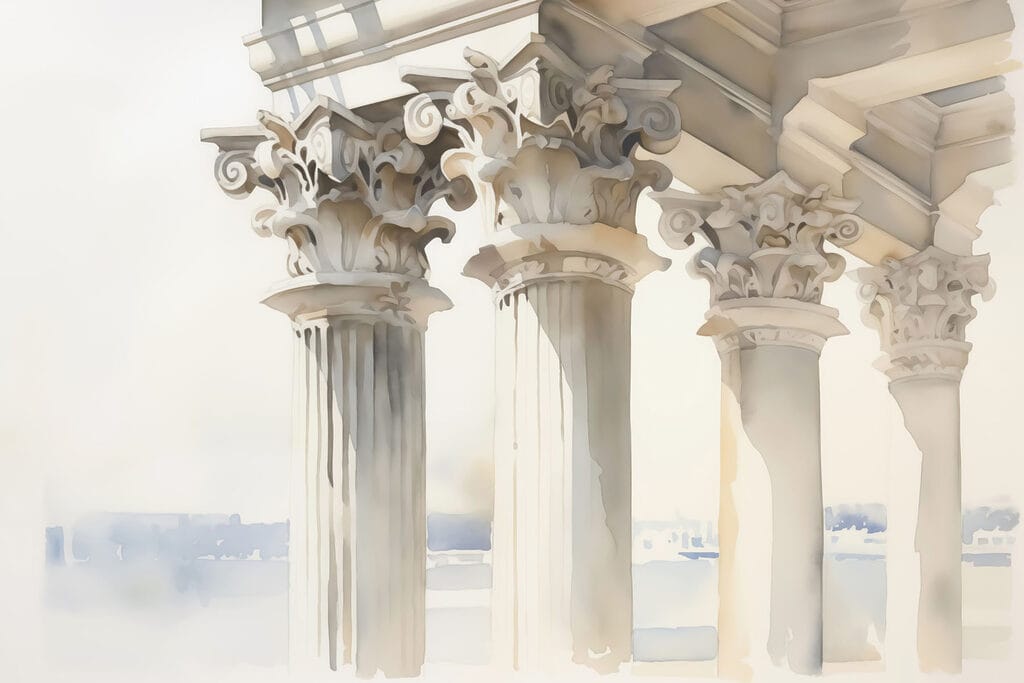 Säulengang in Aquarell — ganzes Design