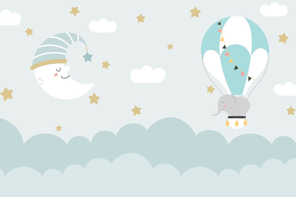 Elefantenbaby im Ballon — ganzes Design