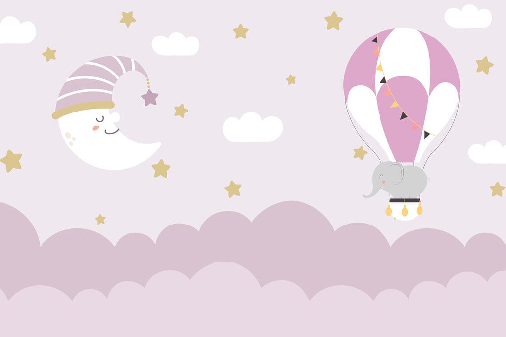 Elefantenbaby im Ballon — ganzes Design