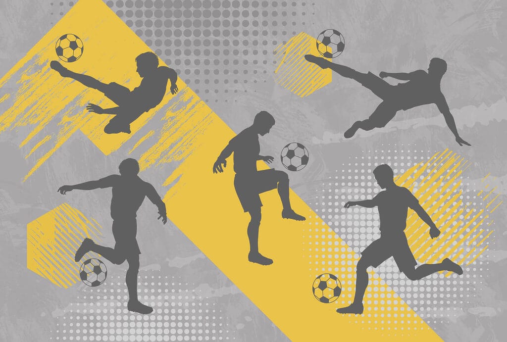 Fußballer in Bewegung — ganzes Design