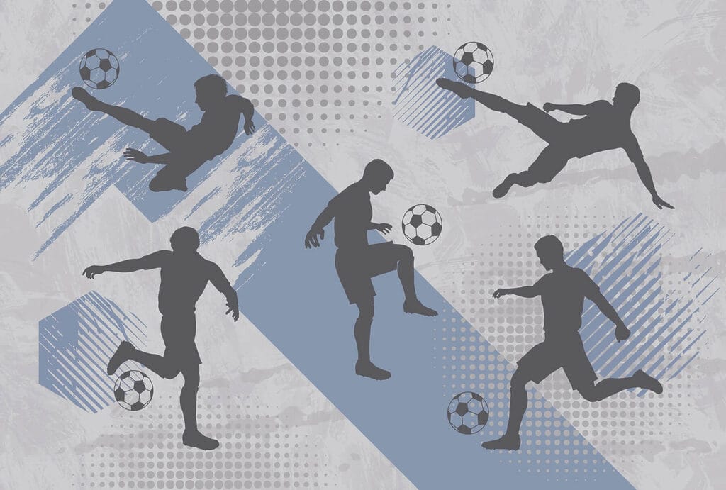 Fußballer in Bewegung — ganzes Design