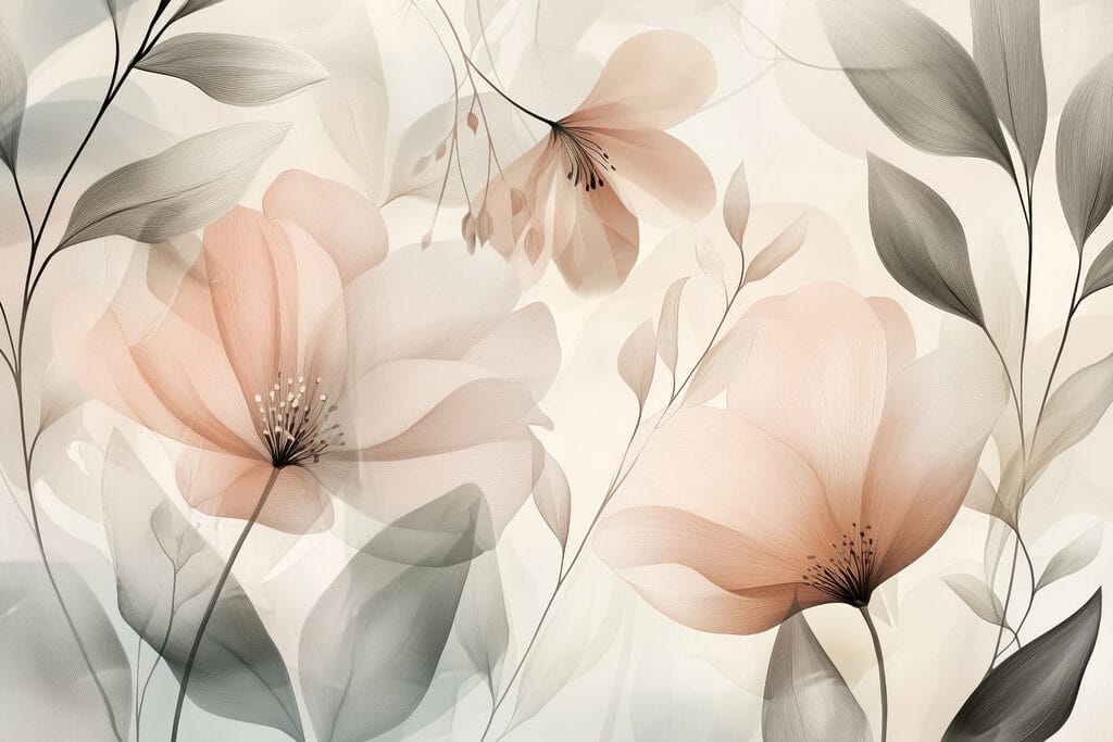 Pfirsichfarbene Blüten — ganzes Design