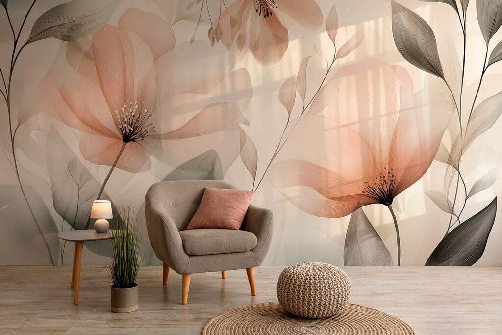 Pfirsichfarbene Blüten — Interieur 4