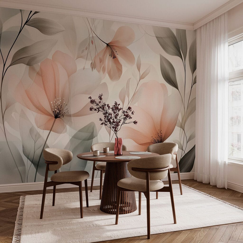 Pfirsichfarbene Blüten — Interieur 6
