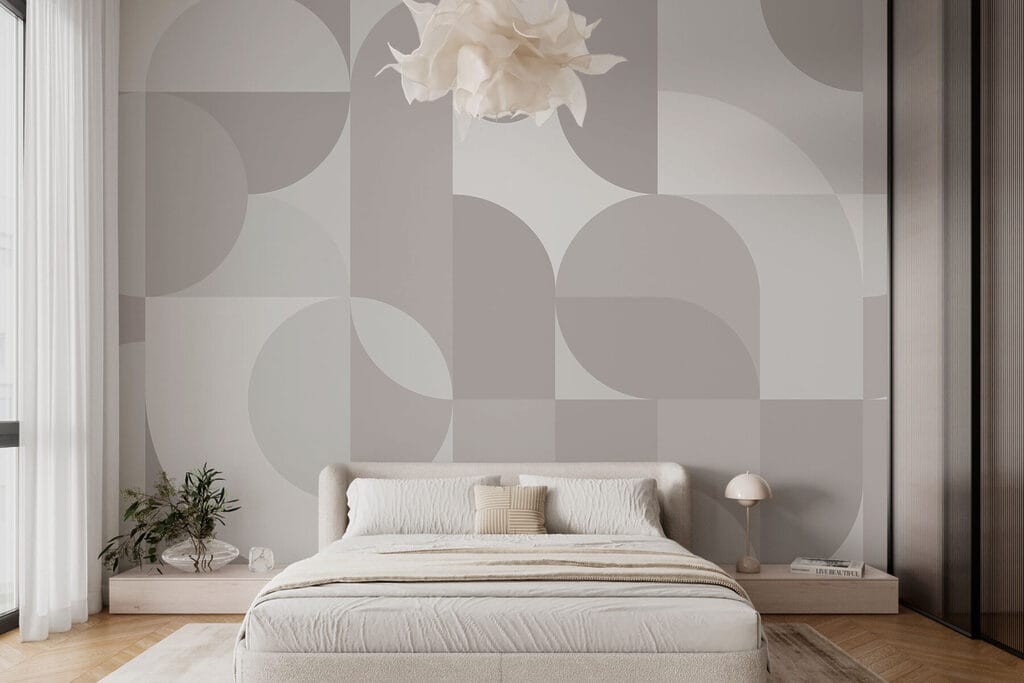 Halbkreise in Pastell in einem Interieur