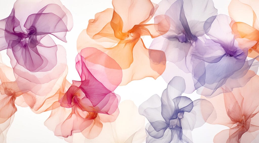 Bunte Blüten — ganzes Design