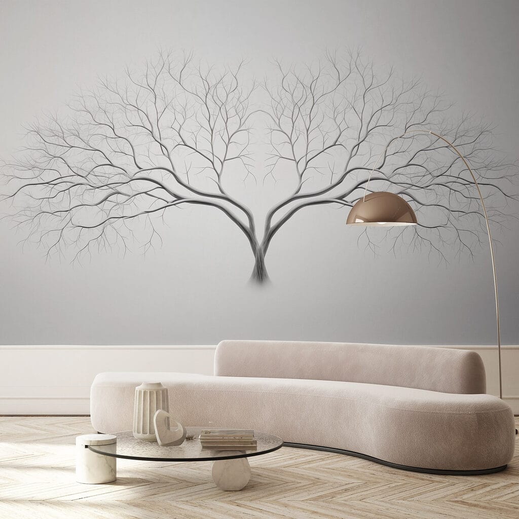 Stiller Winterbaum in einem Interieur