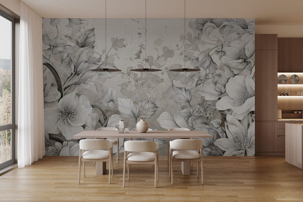 Blumen im Gravurstil — Interieur 2