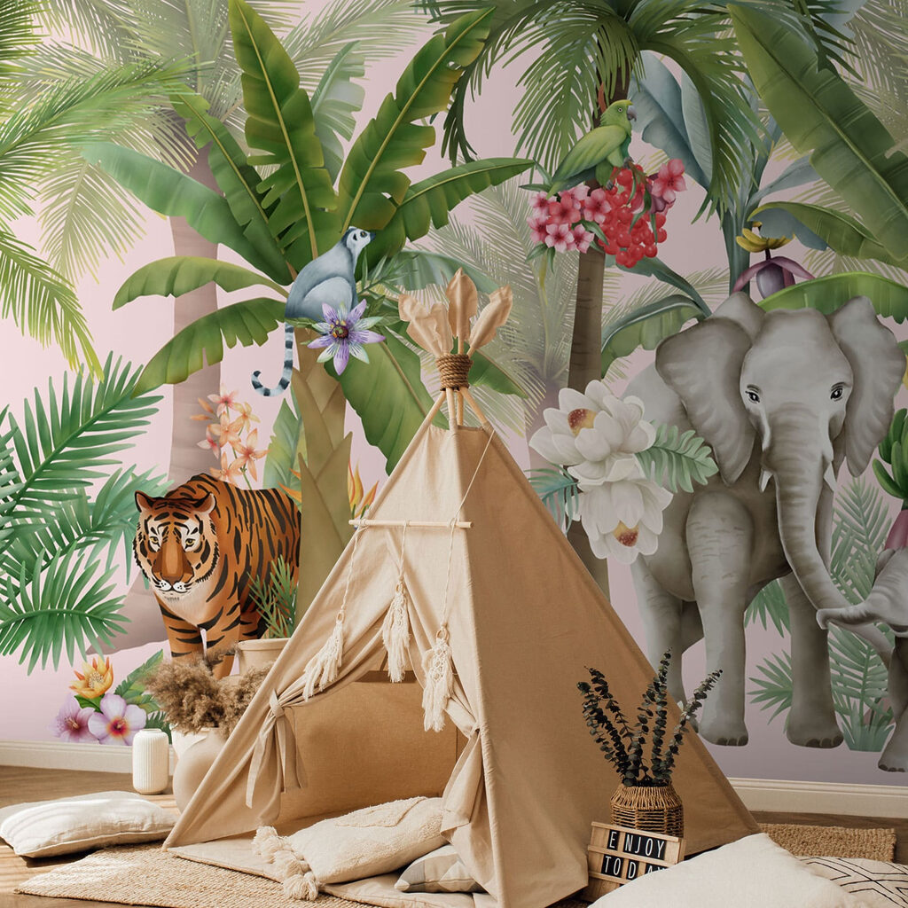 Dschungeltiere unter Palmen — Interieur 2