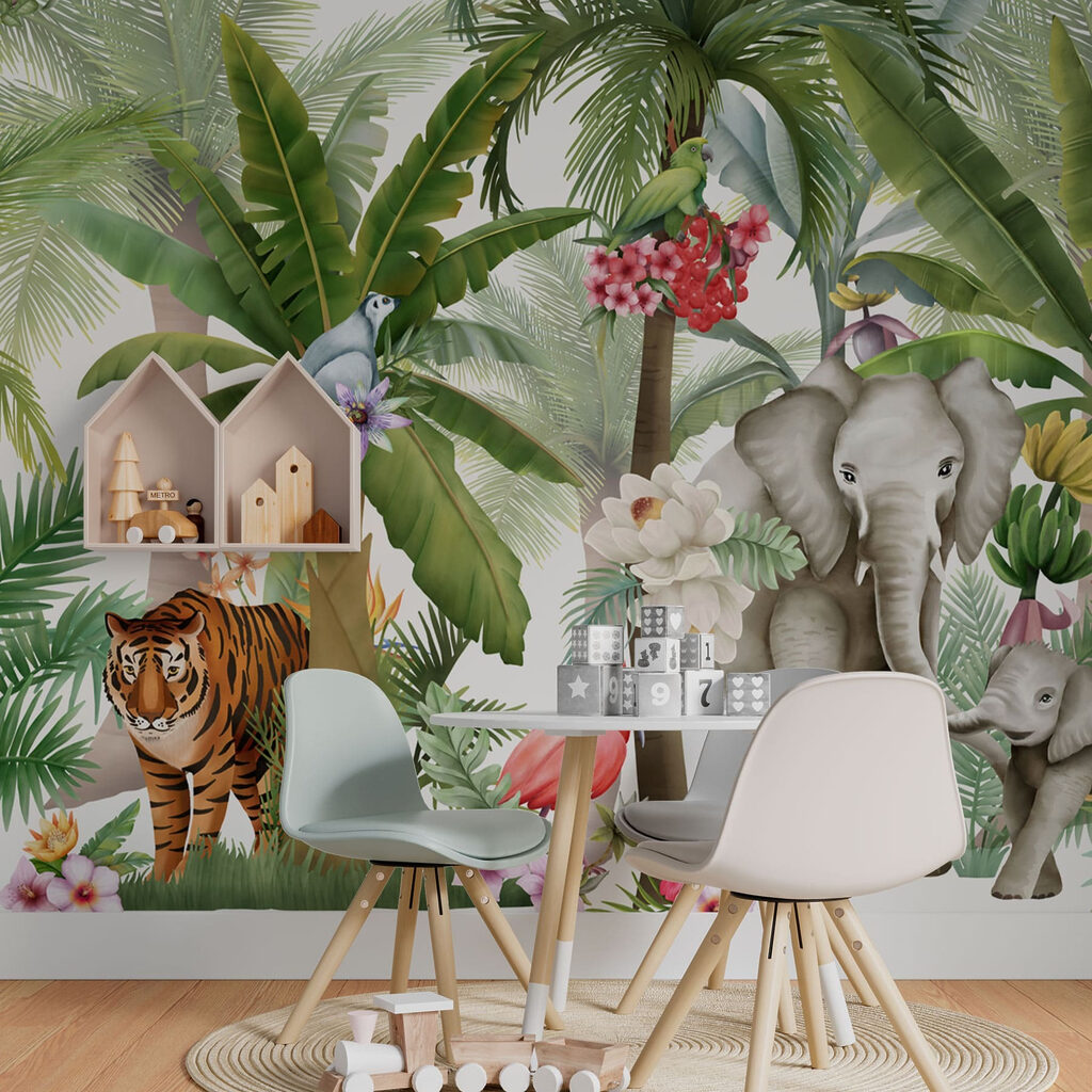 Dschungeltiere unter Palmen — Interieur 2