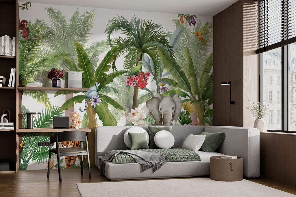 Dschungeltiere unter Palmen — Interieur 3