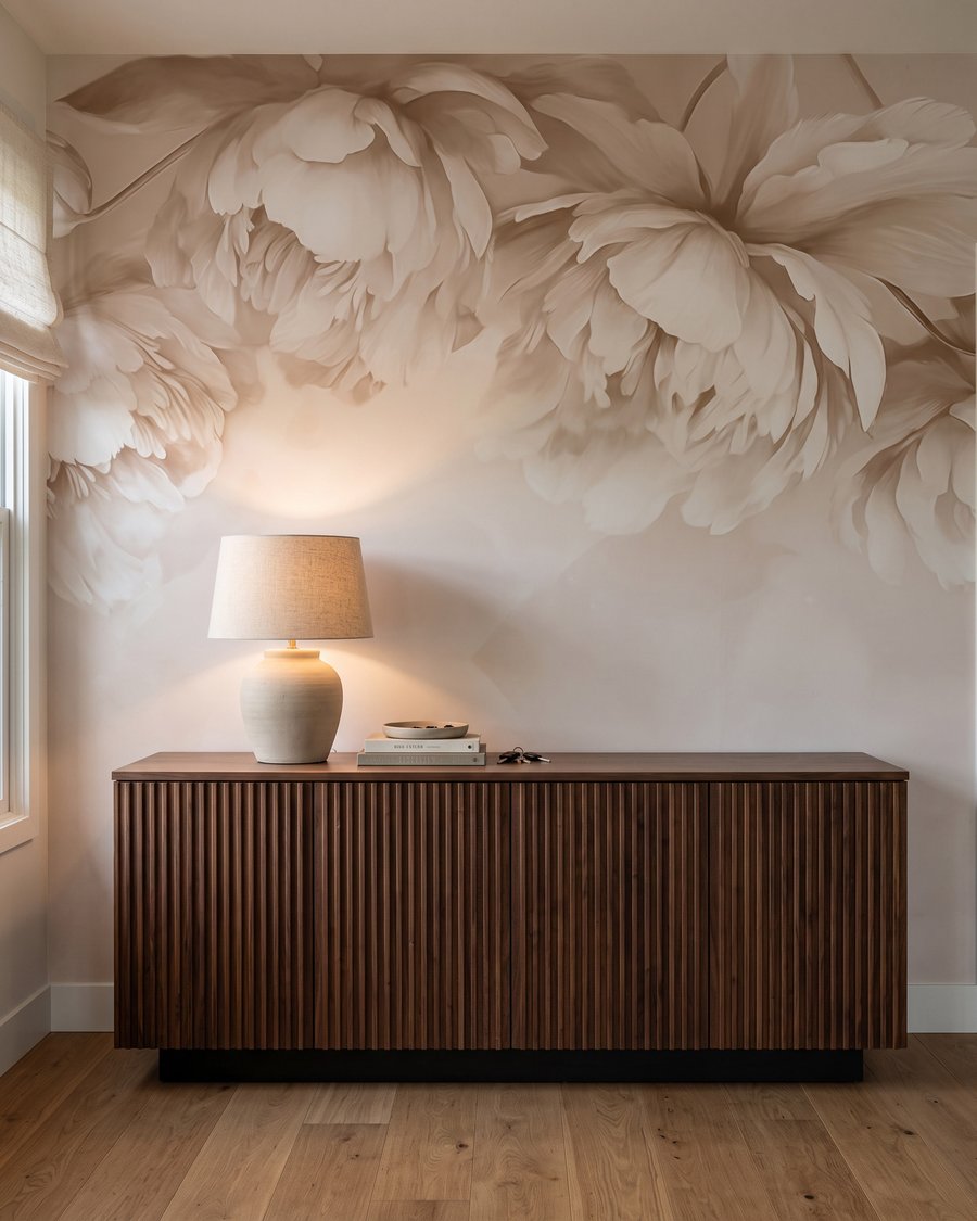 Cremeweiße Blüten in einem Interieur