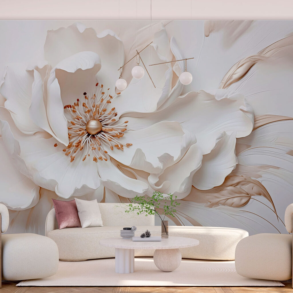 Aufgeblühte Blume in einem Interieur