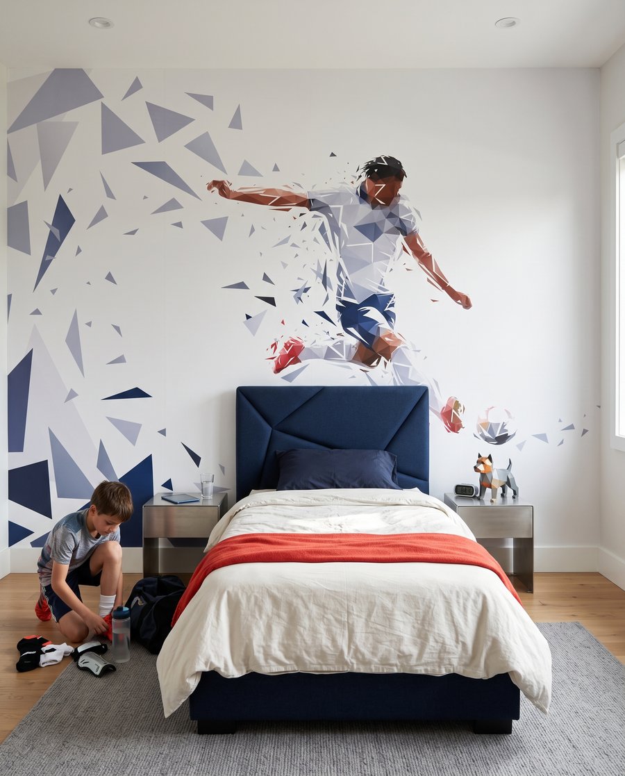 Fußballer in blauen Scherben — Interieur 4
