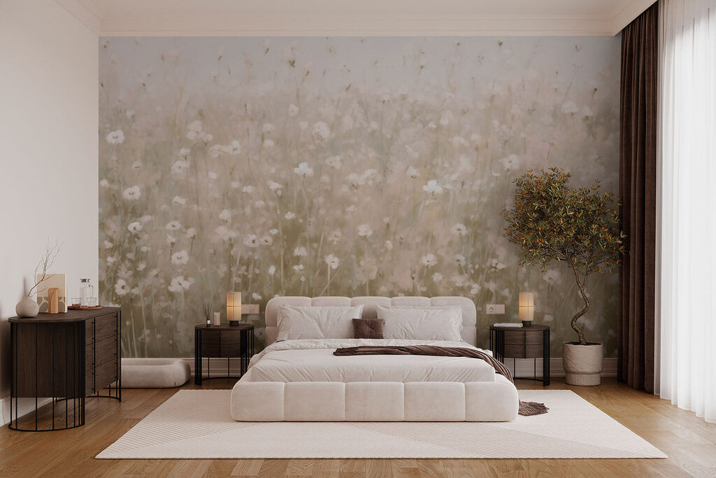 Kleine Blüten im Morgenlicht in einem Interieur