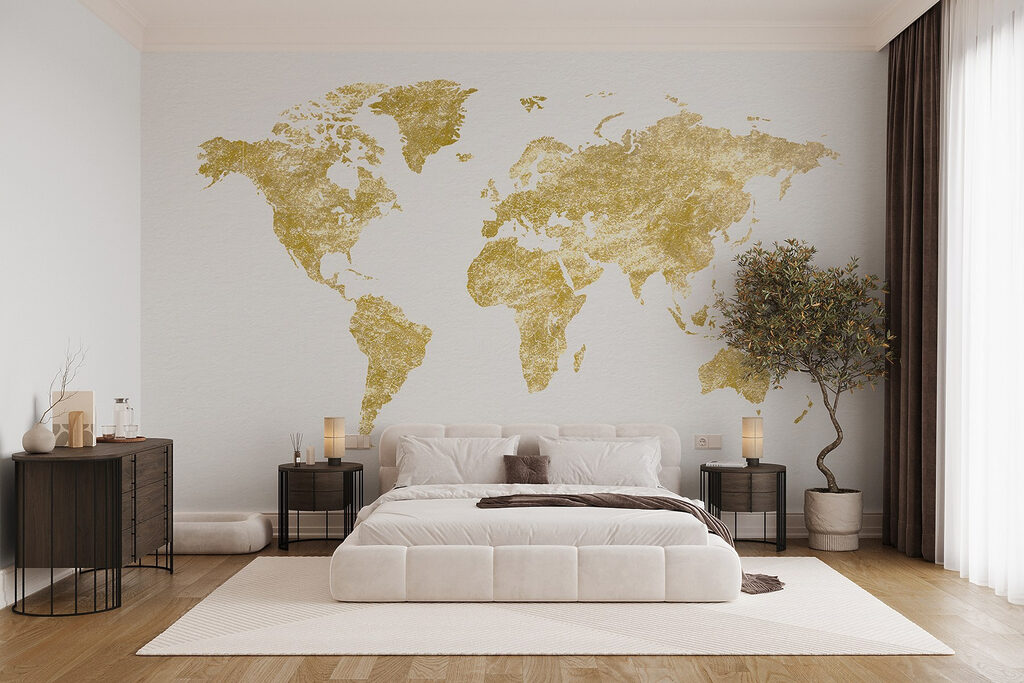 Weltkarte als alter Stich — Interieur 1