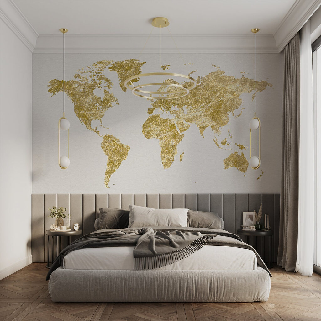 Weltkarte als alter Stich — Interieur 2