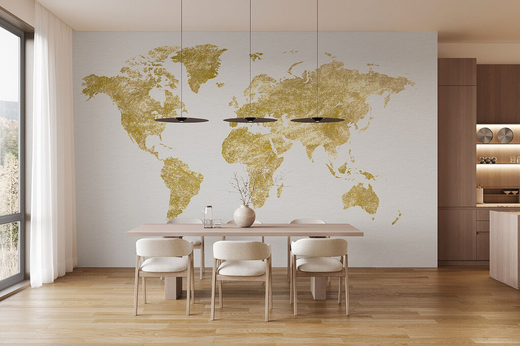 Weltkarte als alter Stich — Interieur 3