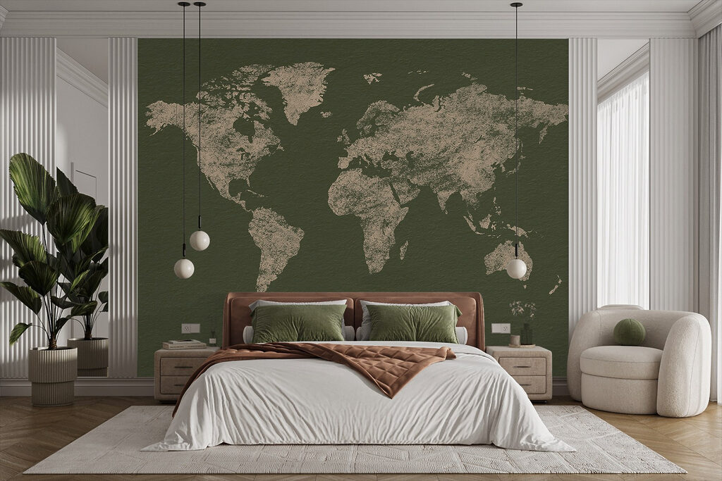 Weltkarte als alter Stich — Interieur 1