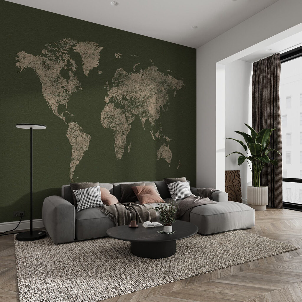 Weltkarte als alter Stich — Interieur 2
