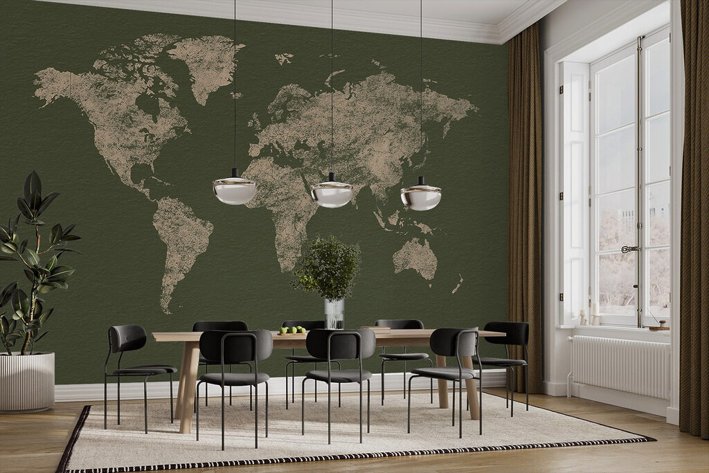 Weltkarte als alter Stich — Interieur 3