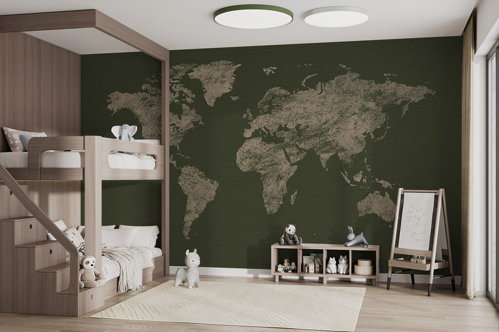 Weltkarte als alter Stich — Interieur 4