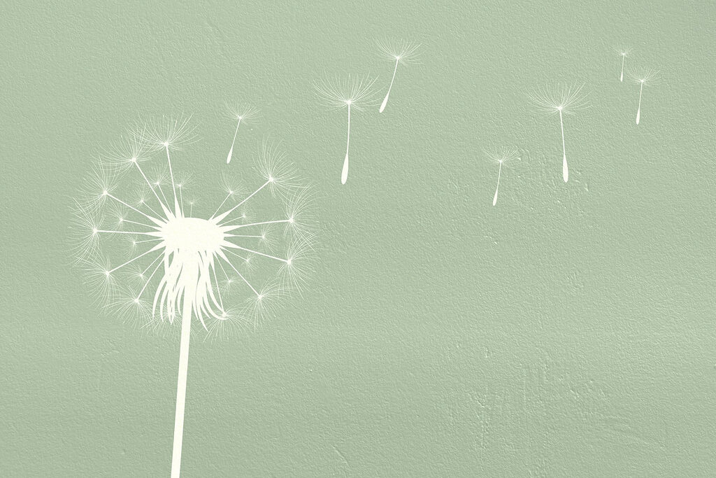 Pusteblume im Wind — ganzes Design