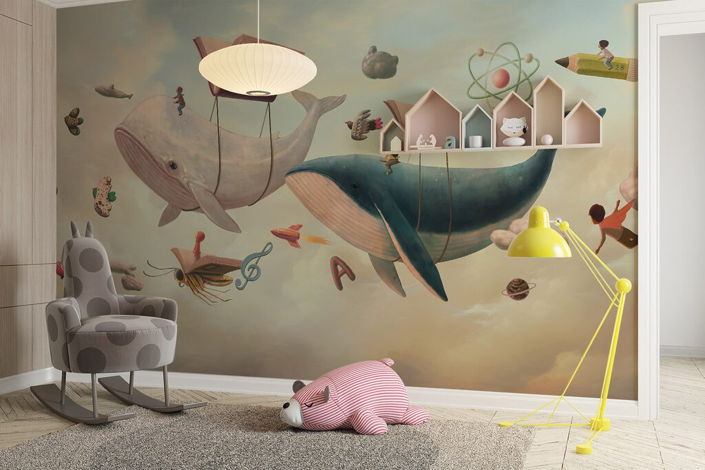 Wale zwischen Büchern — Interieur 3
