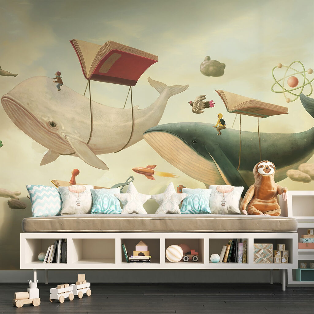 Wale zwischen Büchern — Interieur 1