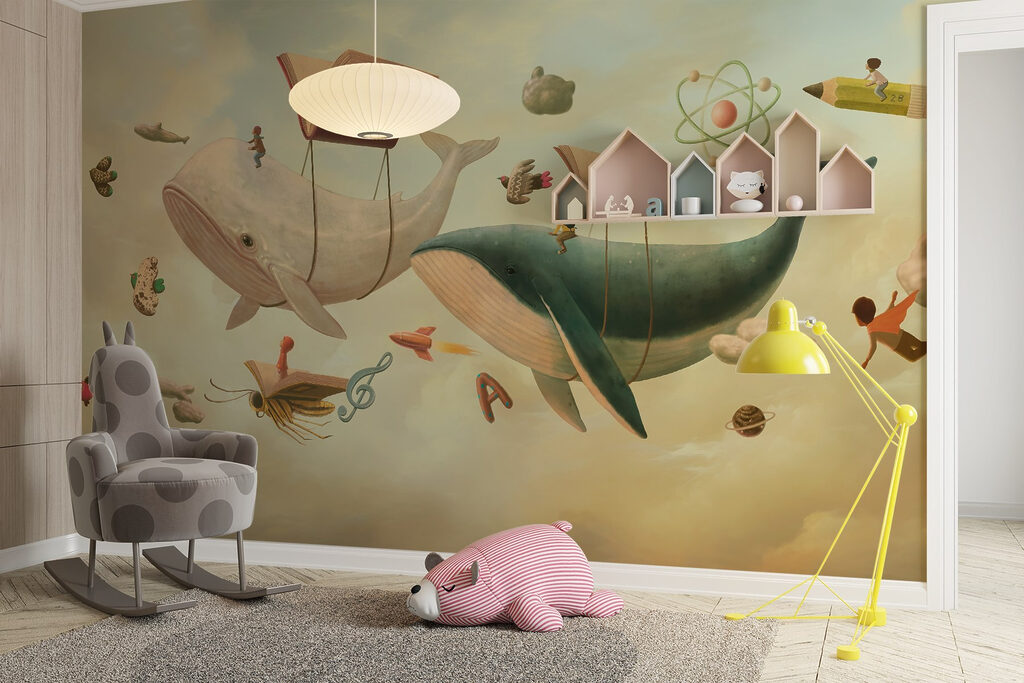 Wale zwischen Büchern — Interieur 3
