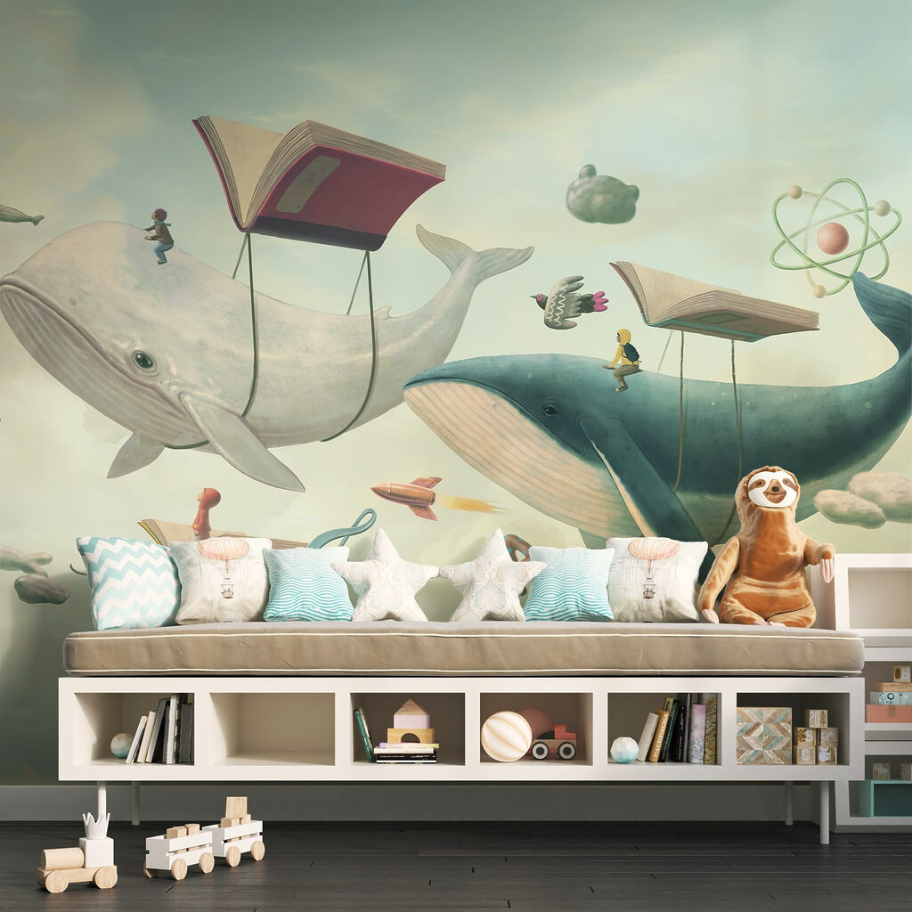 Wale zwischen Büchern — Interieur 1