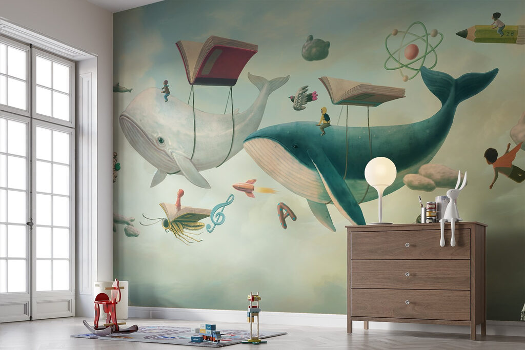 Wale zwischen Büchern — Interieur 2