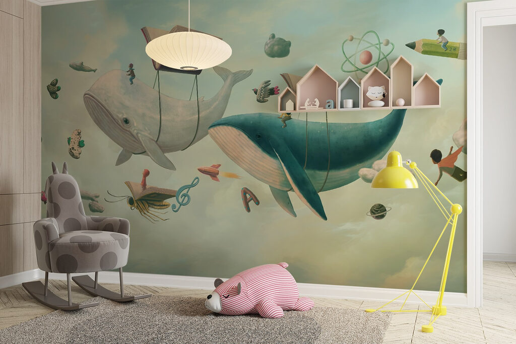 Wale zwischen Büchern — Interieur 3
