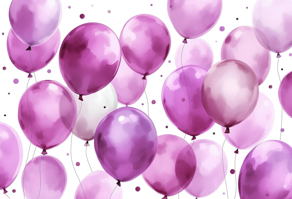 Ballons mit Konfetti — ganzes Design