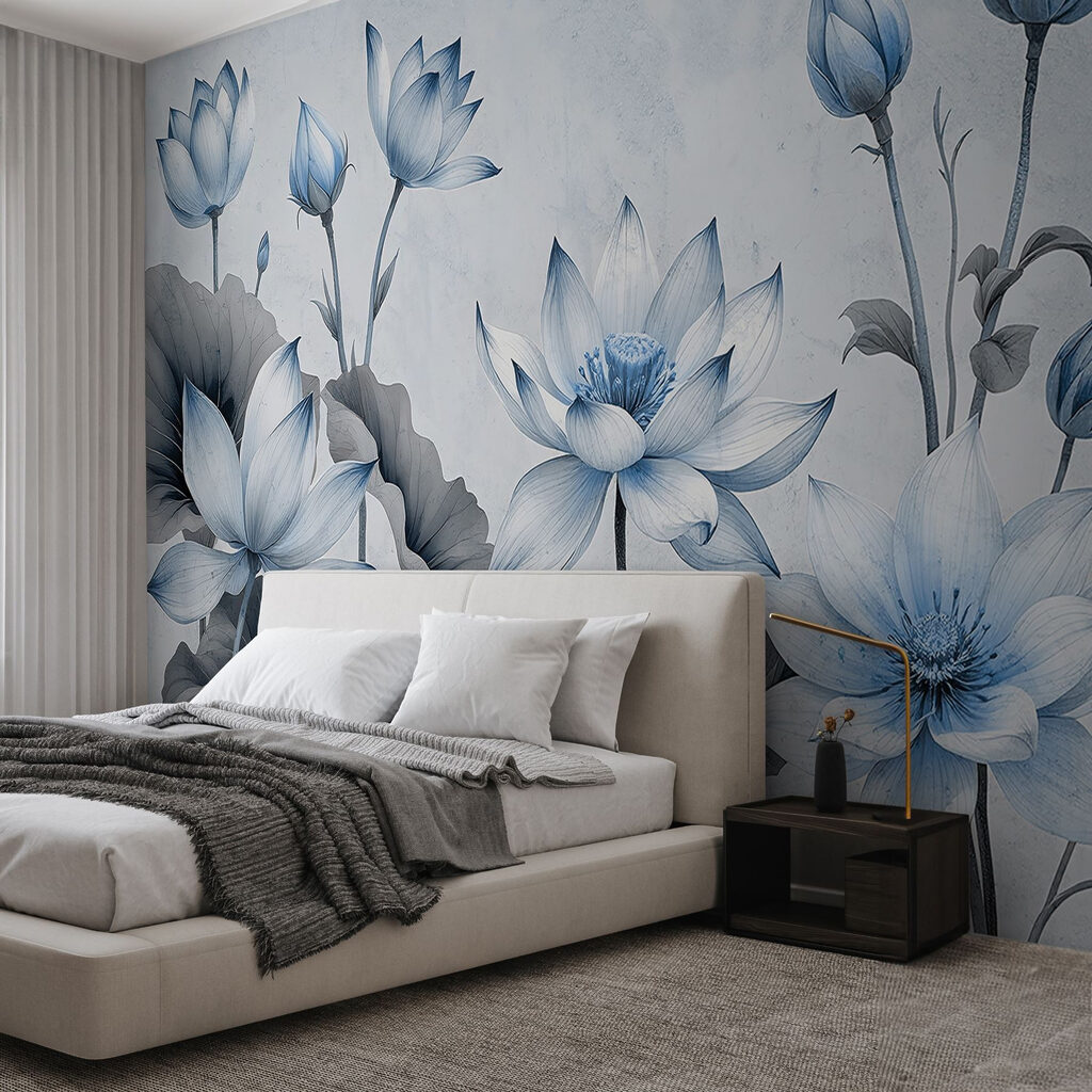 Lotusblüten in feinen Linien — Interieur 2