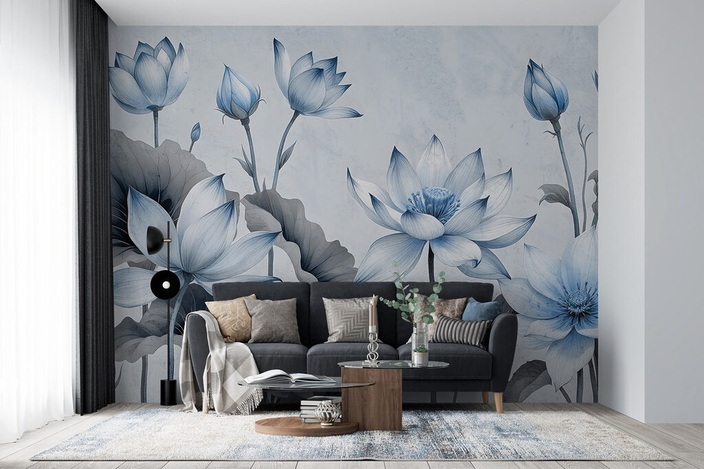 Lotusblüten in feinen Linien — Interieur 3