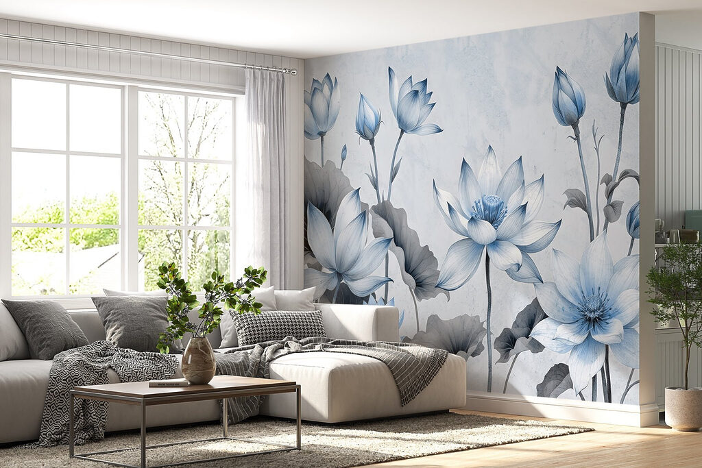 Lotusblüten in feinen Linien — Interieur 5