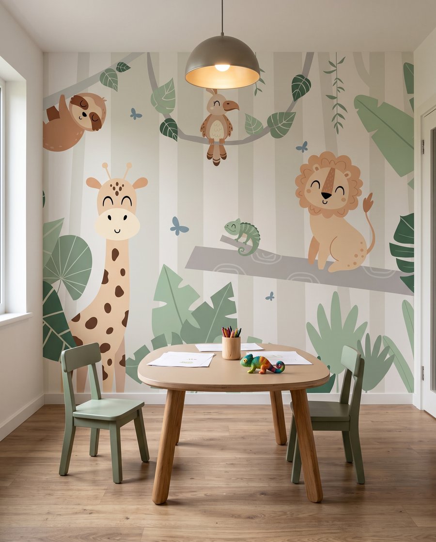 Dschungelfreunde zwischen großen Blättern — Interieur 3